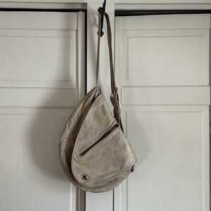 Leather crafted Beige Crossbody Bag